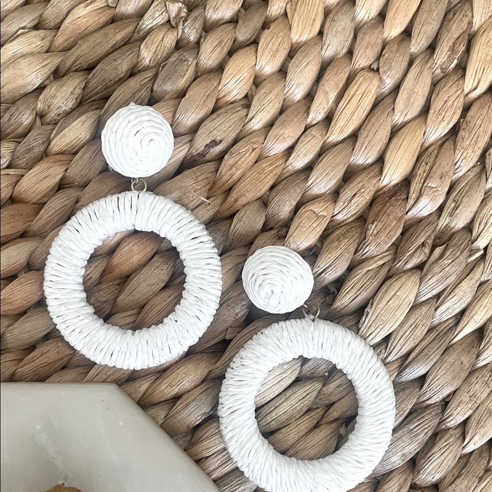 Raffia and Tassel Statement Earrings - Picture 3 of 4